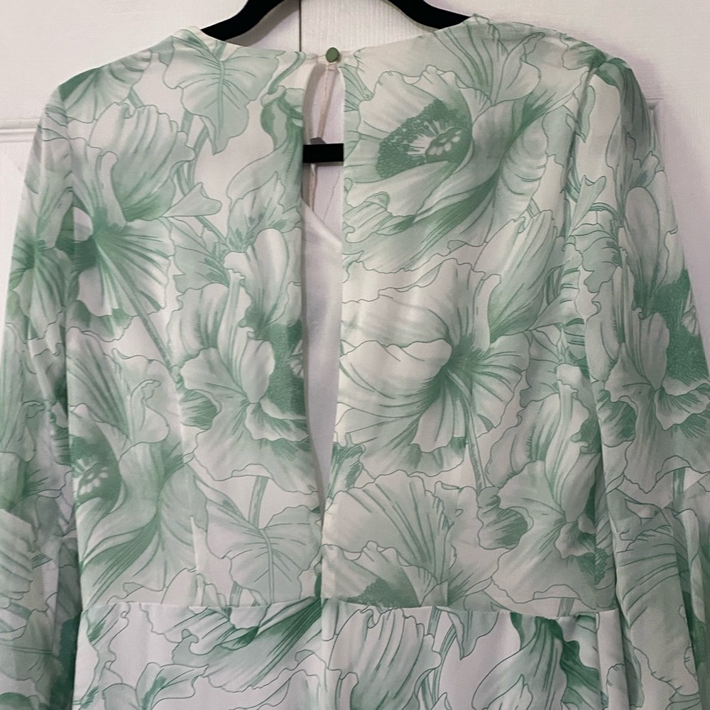 NWT ANONYME Designers Italy Floral Green Leaf Pantsuit IT 42 US Size 6 - Picture 7 of 16